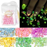 

Luminous Nail Rhinestones Mixed Size Glass Glow In Dark 3D Charm Gems DIY Manicure Nail Art Decorations