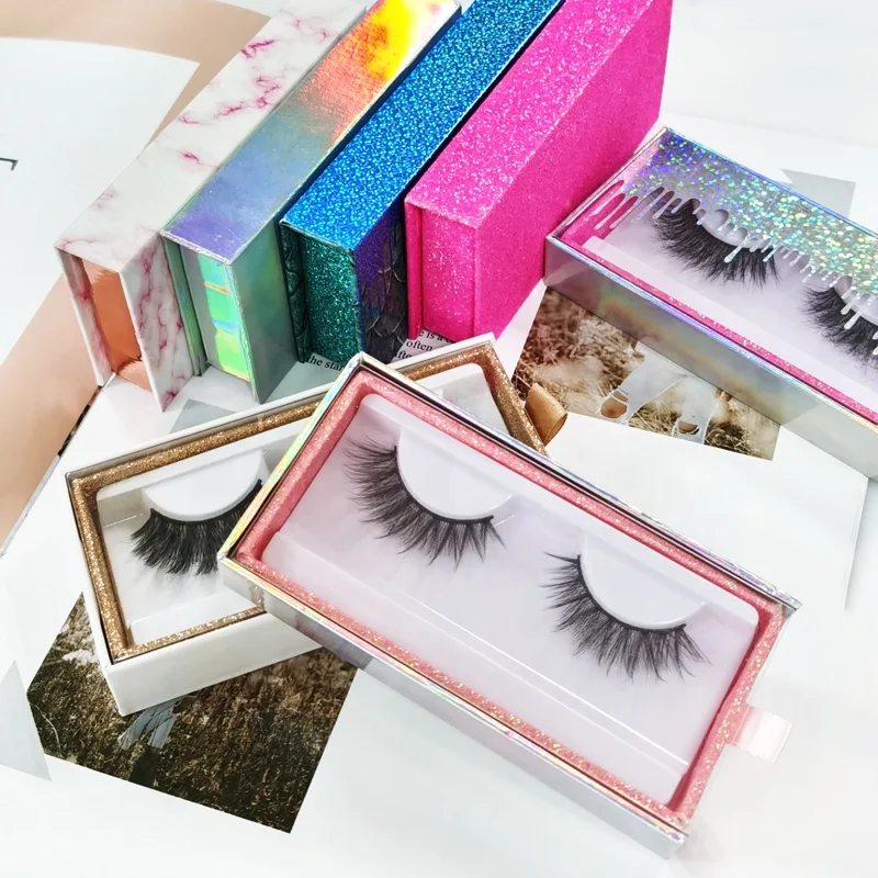 

Factory latest fur mink eyelashes unique design eyelash individual mink, Black