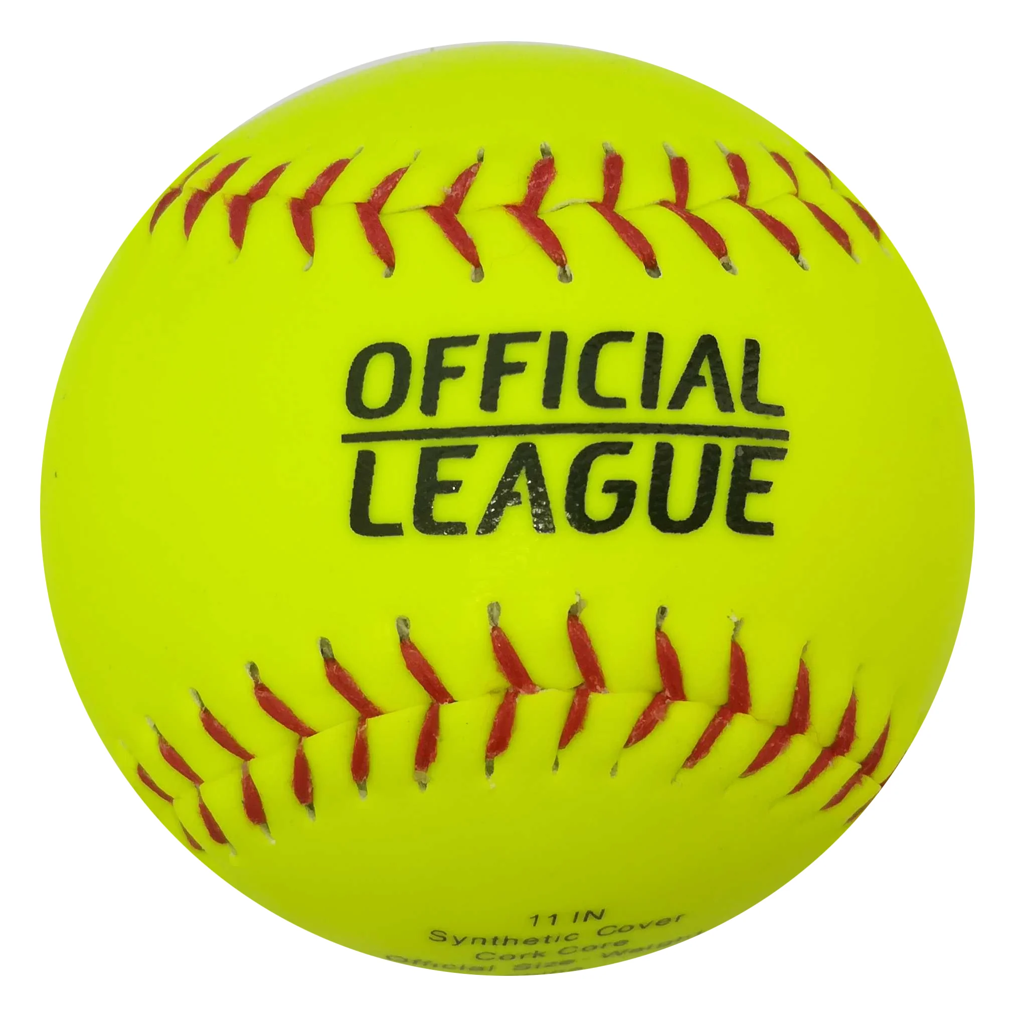 

synthetic leather+ cork core 12'' softball balls custom logo official size and weight training quality softball, Optical yellow