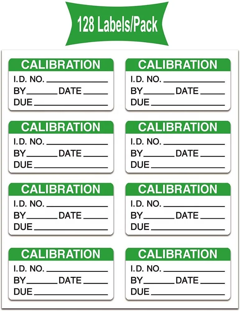 100 x Calibration Record Labels Calibration labels Calibration Stickers next due 