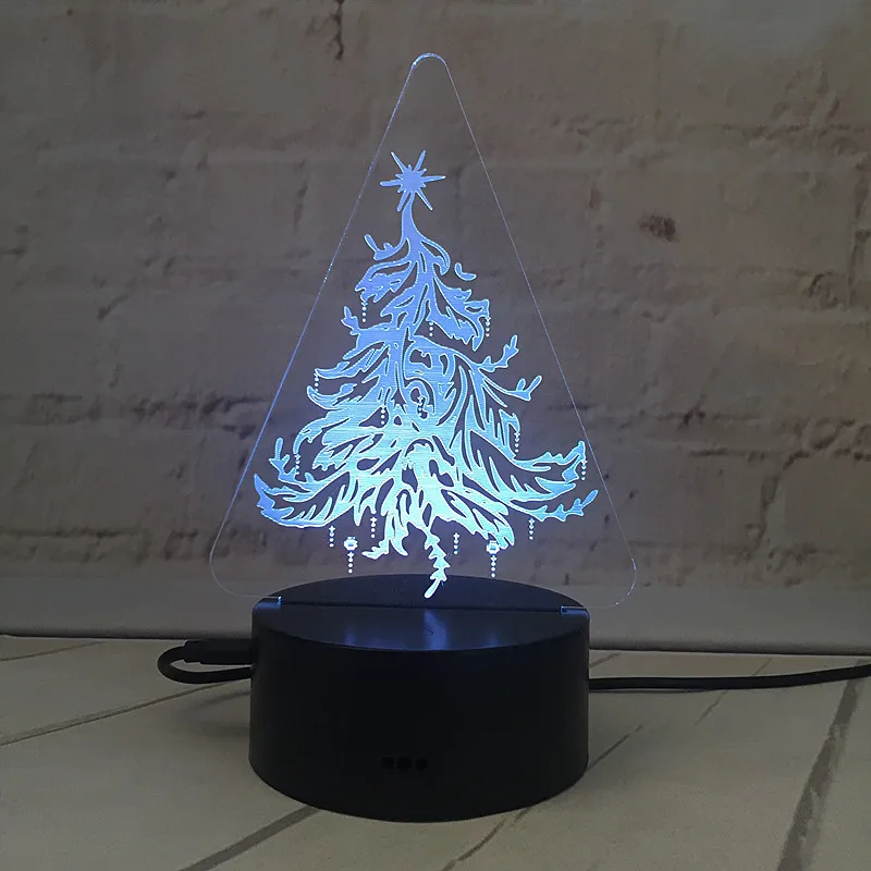 Novelty Cartoon Cute Kids Present 3D LED Night Light 7 Color Change Desk Lamp Holiday Christmas Gift