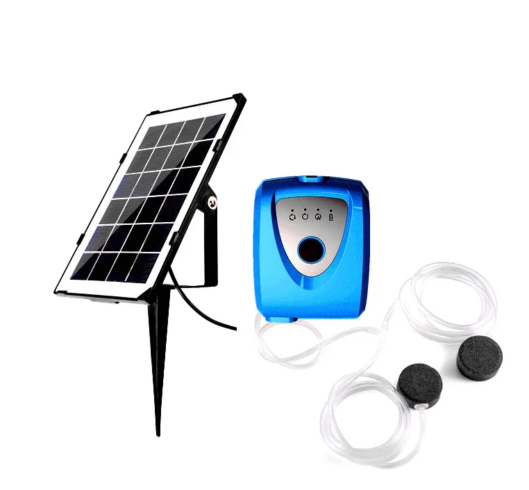 

Solar Powered Air Pump Kit with 3.5W Solar Panel for Fish Pond, Outdoor Fishing, White,blue