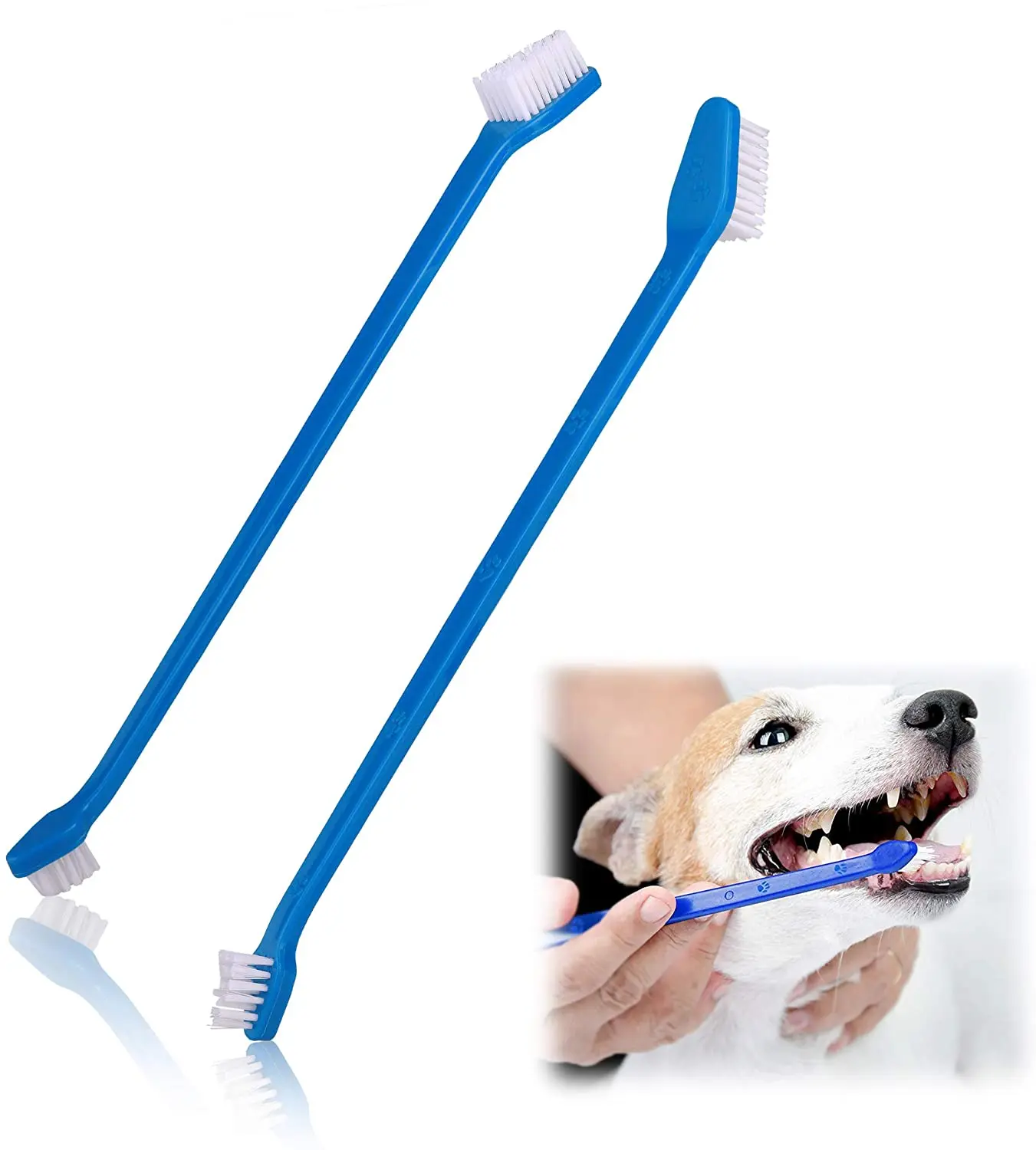 Dog Cat Dental Toothbrush Dual End Oral Care Canine Tooth Brush Hygiene