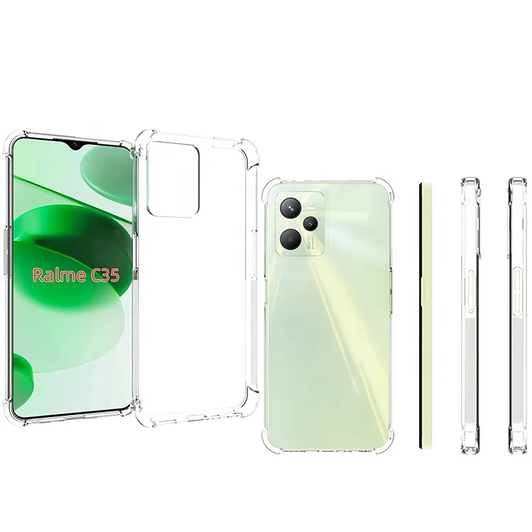 

For OPPO Realme C35 Clear Transparent Soft Tpu Corner Shockproof Phone Case Air Bag