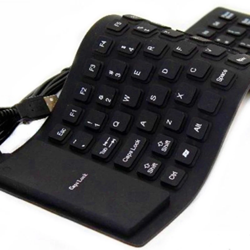 

Foldable Silicone Keyboard USB Wired Standard Keyboard Waterproof Rollup Keyboard for PC Notebook Laptop