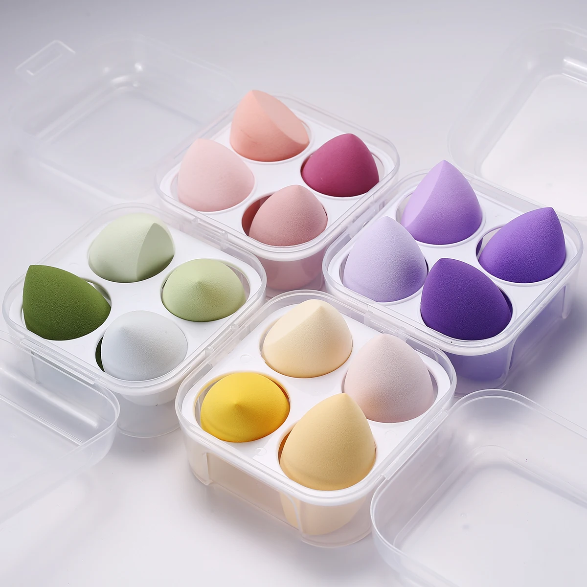 

Hot Sale 4 Plastic Box Multi-Function Hydrophilic Foundation Beauty Funny Egg Makeup Sponge