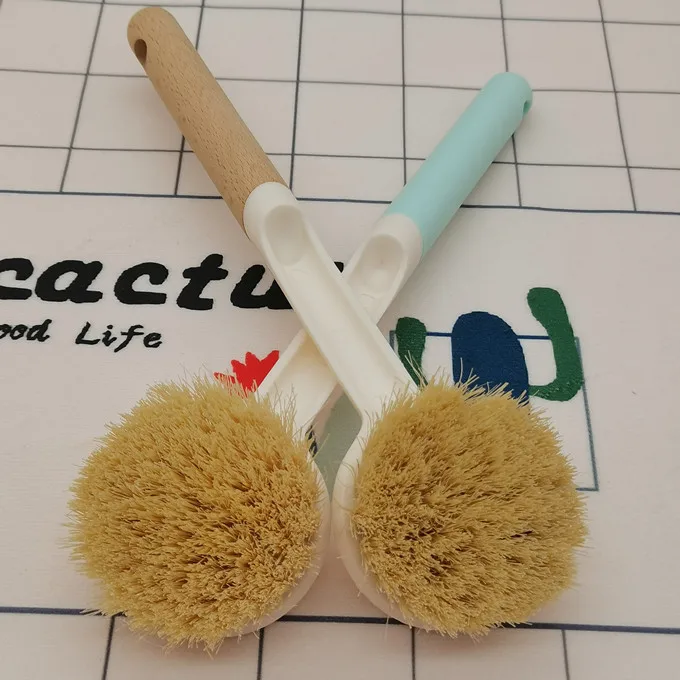 

Natural biodegradable Sisal Fiber Handle Brush for Kitchen Cleaning Brush dish brush kitchen