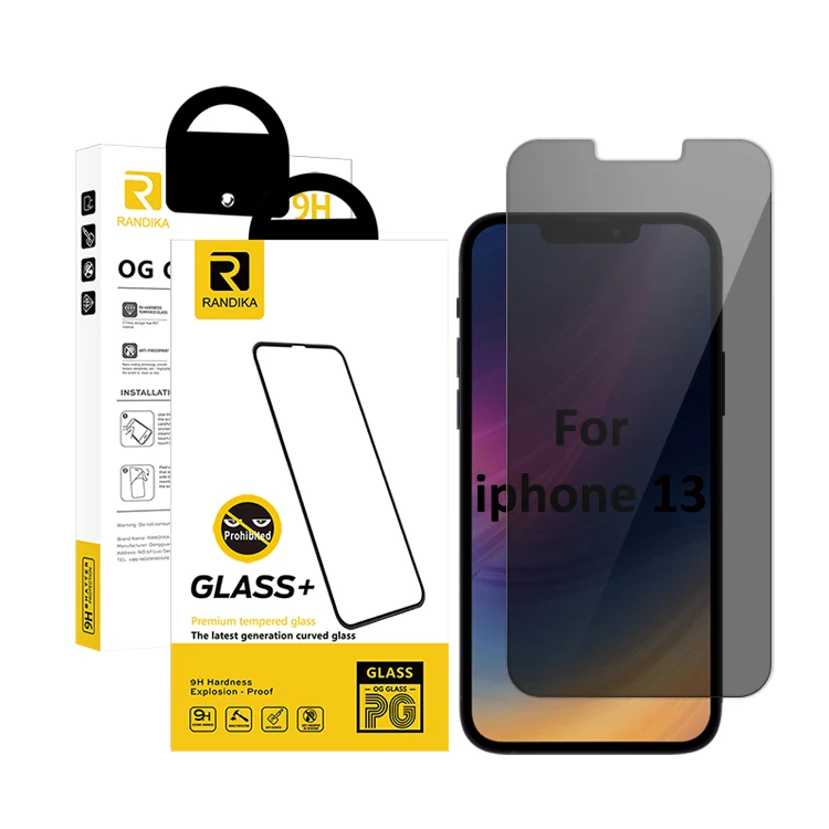 

Premium 2.5d full glue 1 Pack for apple iPhone 11 12 13 iphone13 pro max mini anti spy tempered glass screen privacy protector, Transperant