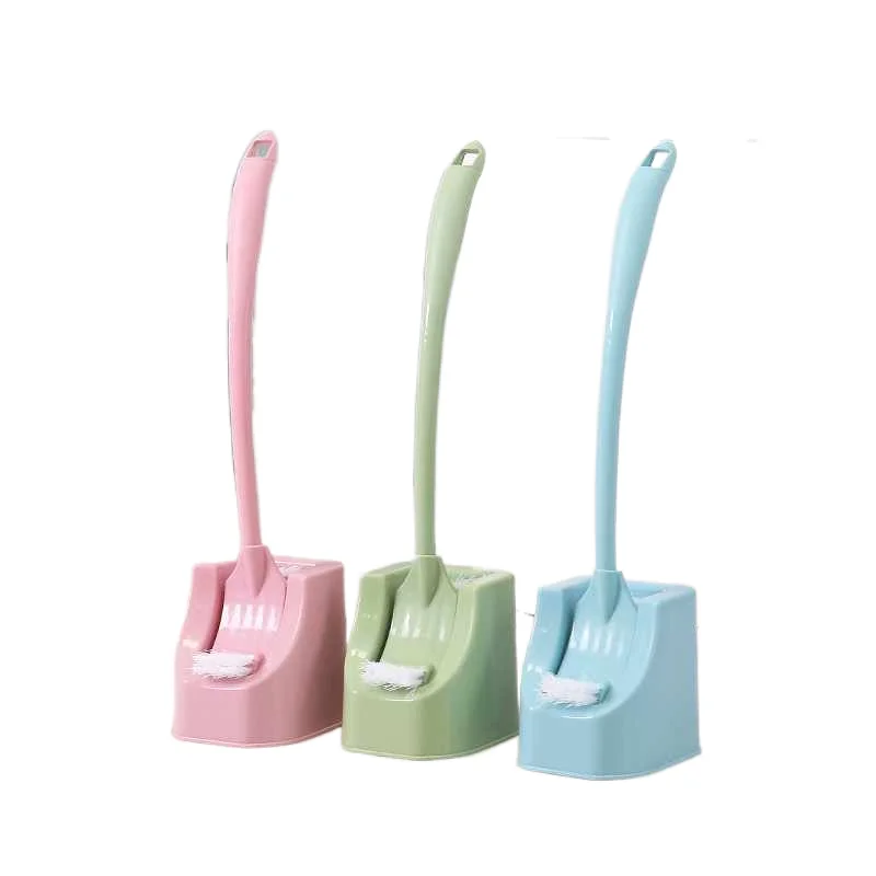 

New long handle no dead corner cleaning brush no dead corner household toilet brush set, Blue, green, pink