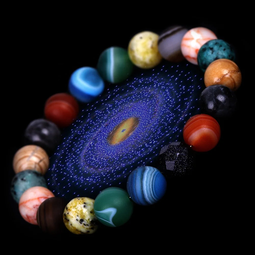 

Universe Premium Space Planets Solar System Natural Stone Beads Bracelet Bangle for Women Men Gift Chakra Yoga Bracelet Jewelry, Picture