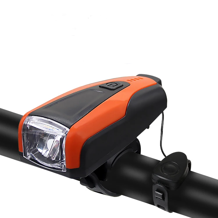 

Hot Selling USB Rechargeable Bicycle LED Light Waterproof Bike Front Light With Horn, Picture shows