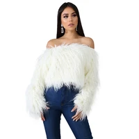 

New design fur shirt women crop tops sexy cropped tshirt with great price