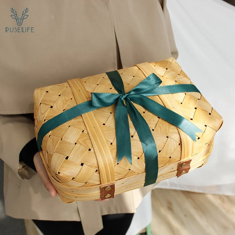 

Eco friendly wooden storage basket basket wood chip basket for toy, Natural