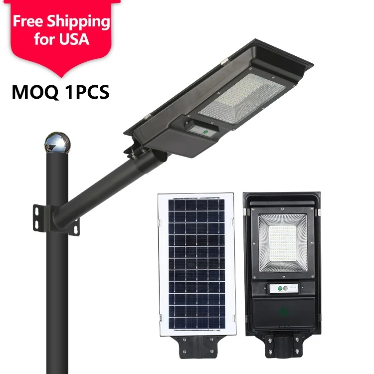 

Stock In USA Ip65 Waterproof Outdoor Smd Warm White 60watt 100watt All In One Led Solar Street Light