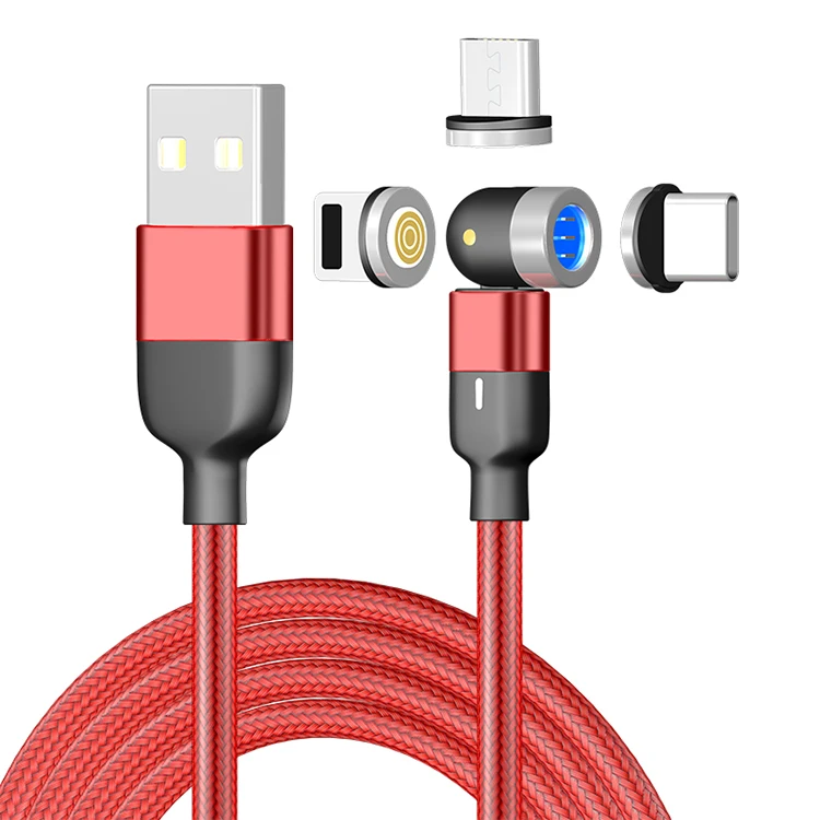 

3 Pin With Data Transfer and Retail Box 3in1 Cabo Micro Type-c USB Charger LED Magnetic USB Data Cable 3 in 1 Magnetic USB Cable, Black, silver, red, blue , white