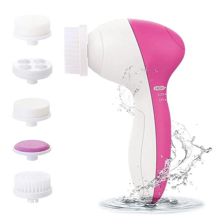 

5 In 1 Face Sonic Facial Cleansing Brush Cleaning Electronic Cleanser Spin Facial Brush