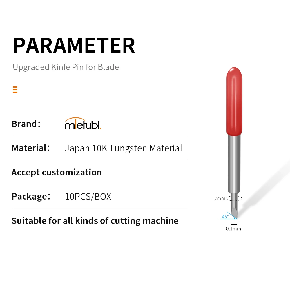 Mietubl  10K Tungsten Material Upgraded Knife Pin for Blade Suitable for all kinds of cutting machine Long life time 10PCS/BOX