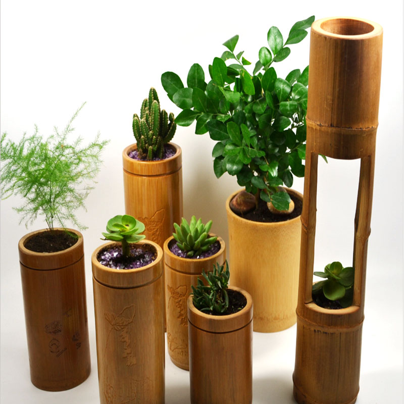 
Manufacturers professional customized bamboo green bamboo flower pot vase home decoration 