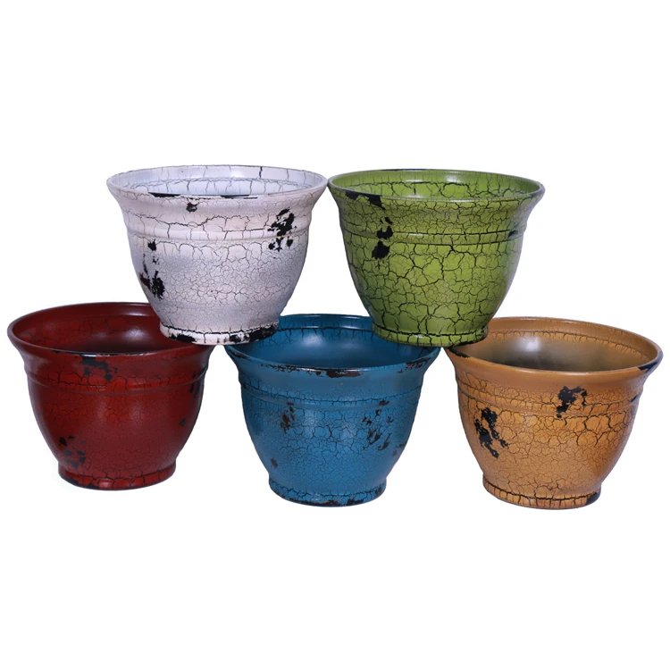 

Ronbo Sunrsie Wholesale Factory Price Colorful Round Outdoor Plastic Flower Pots Garden