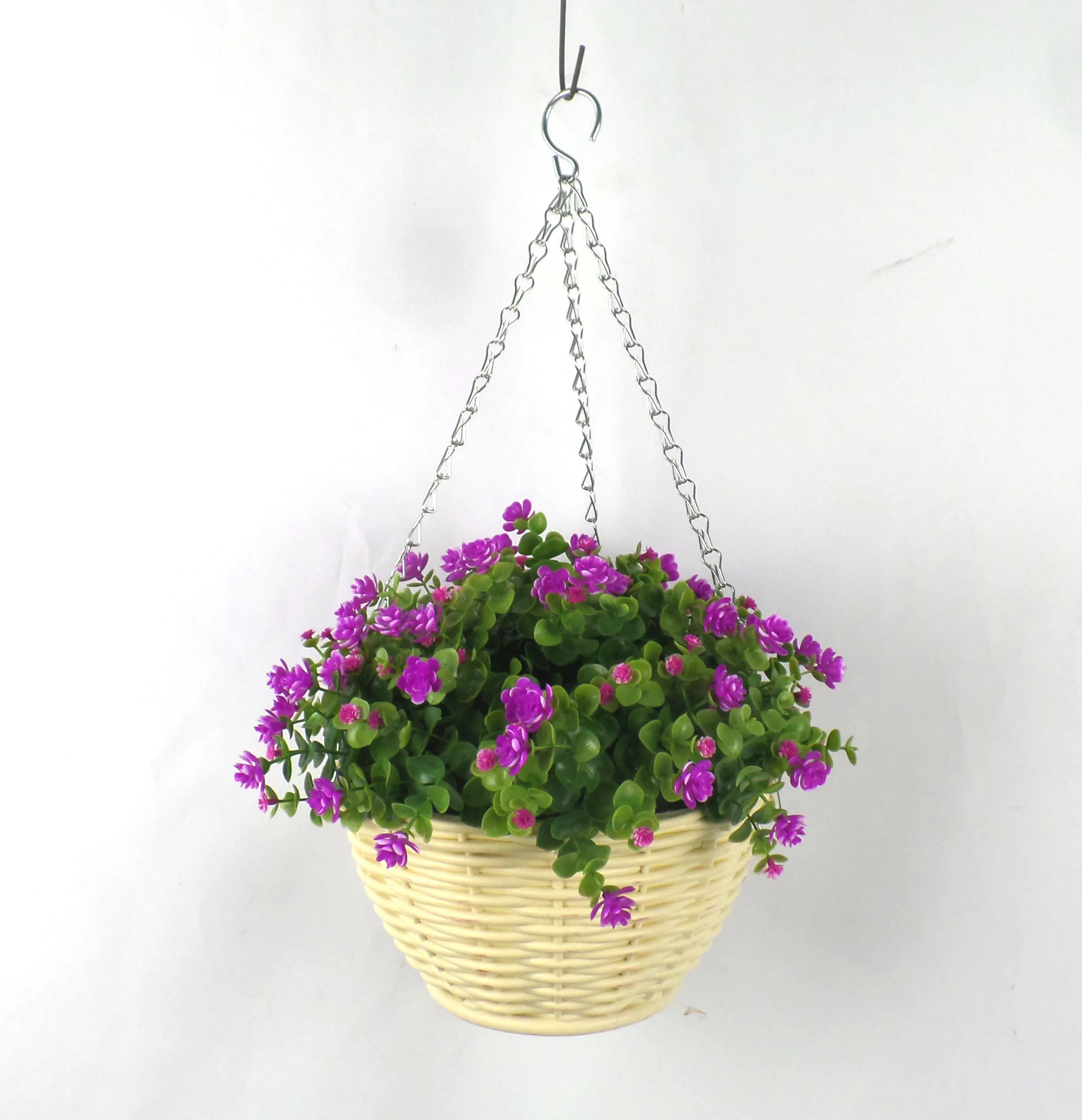 几乎天然挂篮丝绸植物早上的荣耀与人造花批发价格