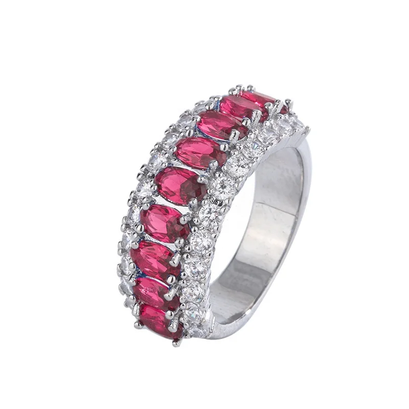 

Luxury Created Ruby Gemstone Wedding Engagement Ring Fine Jewelry Wholesale