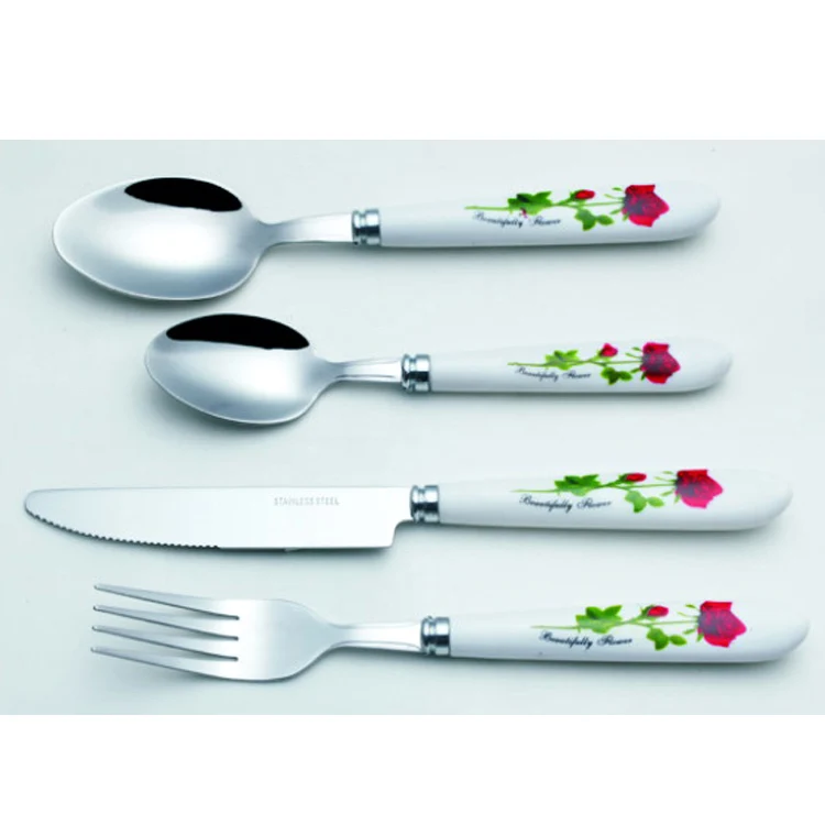 Plastic Eco Friendly Portable Home Handle Cutlery In Flatware Sets