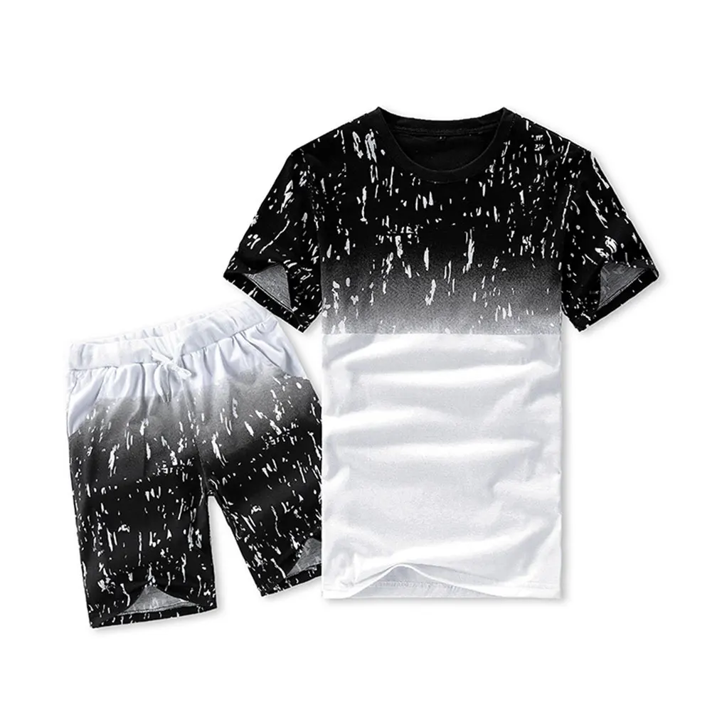 

2021 Fashion Short T Shirt, Set Summer 2 Piece Tracksuit Suit Plus Size T Shirt And Short Set Mens Casual T-shirt Sports Set/, Customized color