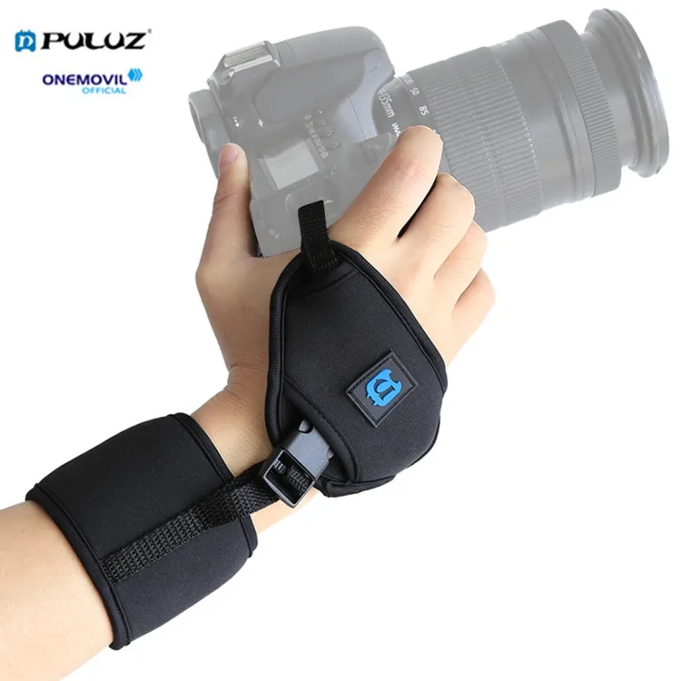 

Custom PULUZ Portable Hand Grip Wrist Stabilizing Strap with 1/4 inch Screw Plastic Plate for DSLR Cameras, Black