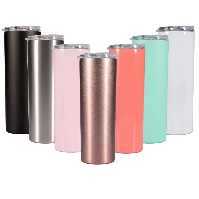

20oz sublimation tumbler Skinny Tumblers Wholesale straight skinny sublimation tumblers with lid, Customized color