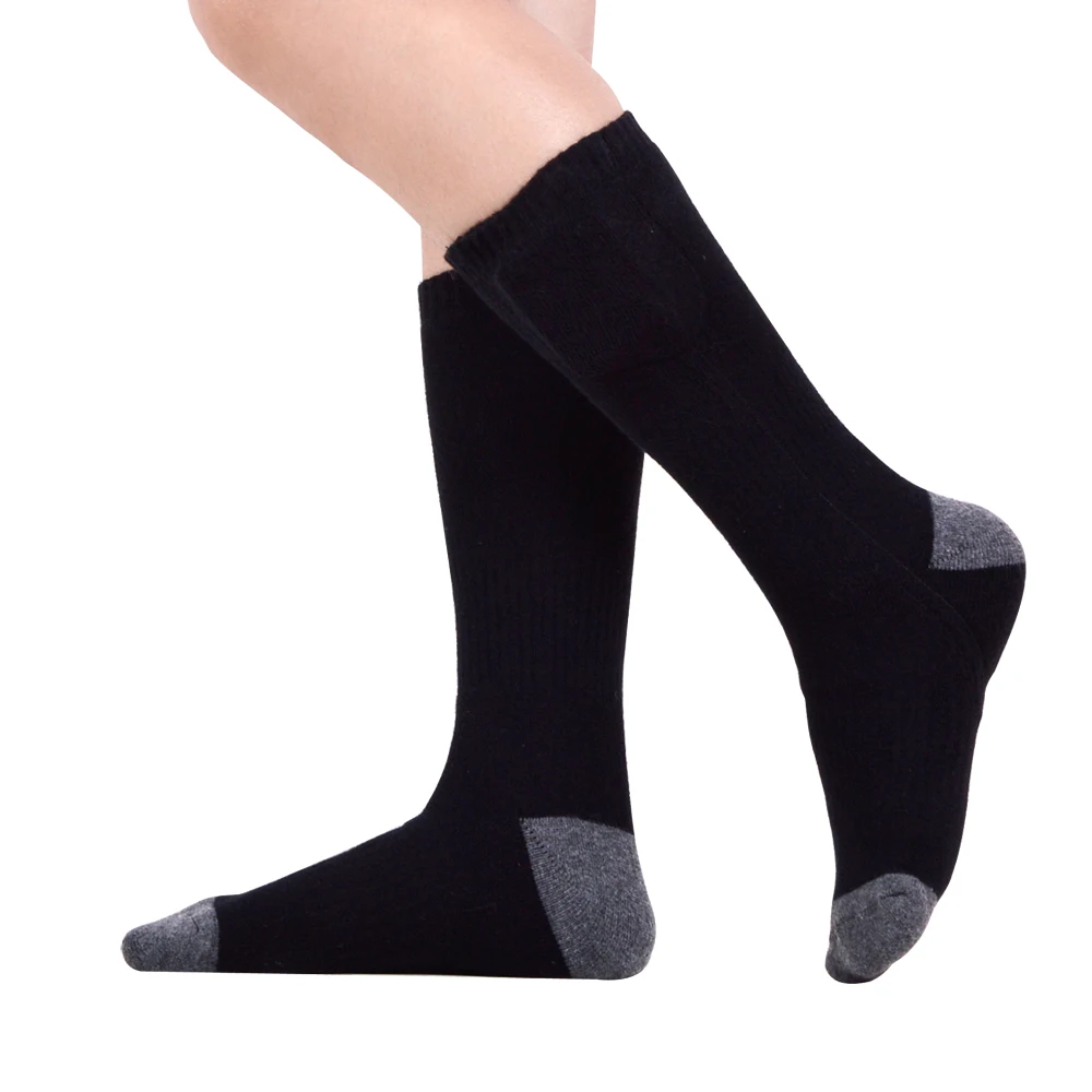 

Warm knit socks winter ski riding climbing warm socks three files temperature control heated sock, Grey or customized color