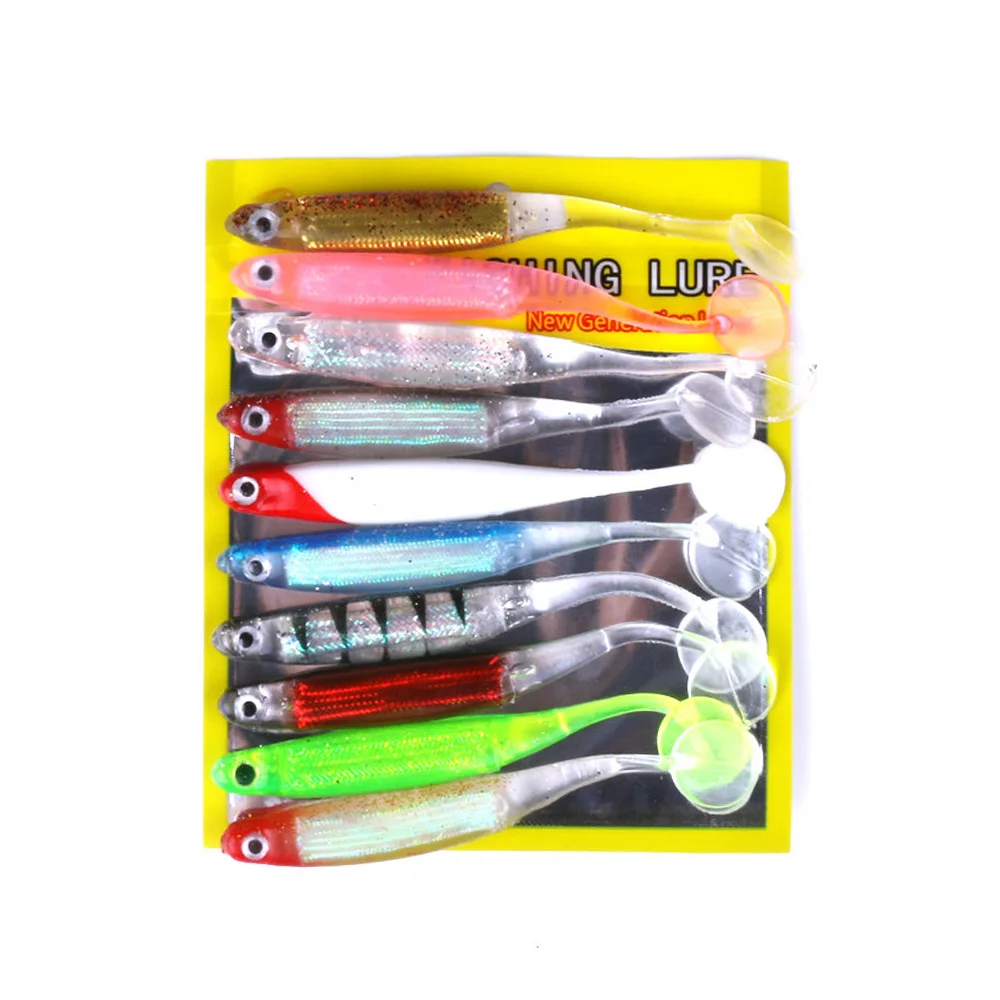 Hengjia 10colors Set 4" Soft Plastic Shad Baits Minnow Shad Fish Bait 10cm 5g for Wholesale Soft Lure