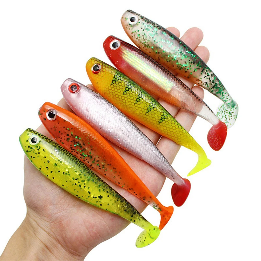 

Newbility 11.5cm 12.7g T Tail Fishing Soft Plastic Lures Lifelike Artificial Baits Bass Pike Wobblers Swimbait, 6 colors