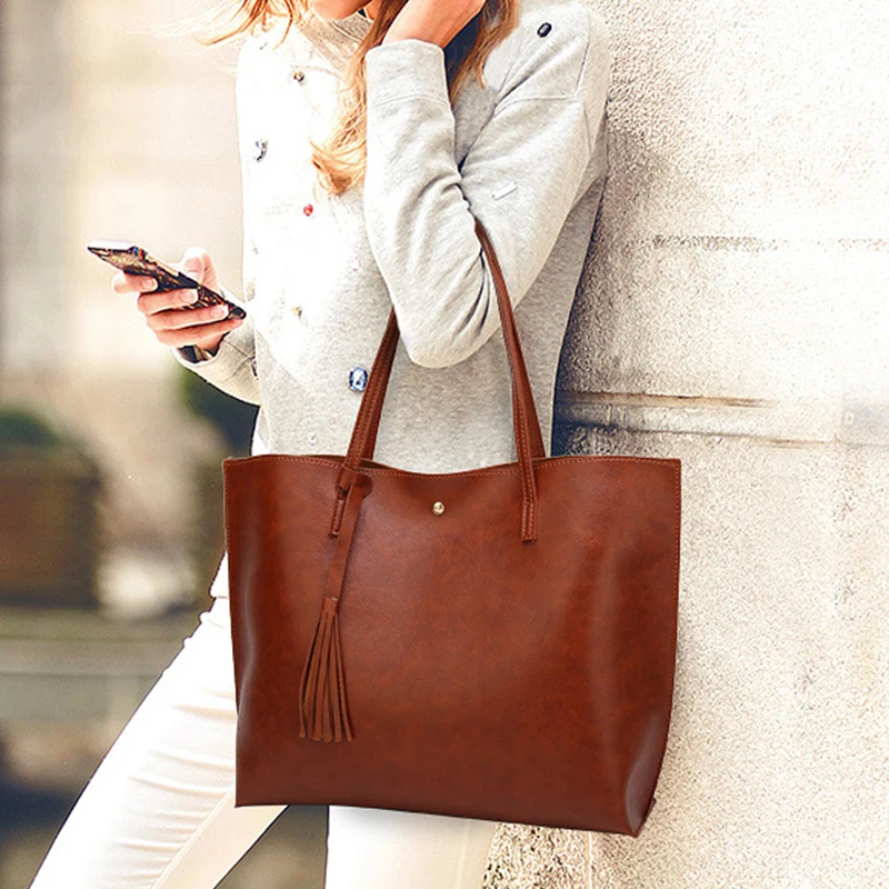 

Women hand bags ladies handbag shoulder faux leather large capacity handbag women's shoulder bags shopping ladies handbags