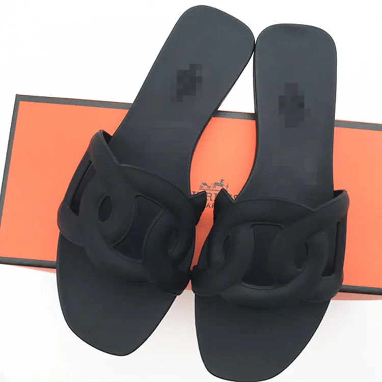 
2020 Wholesaler girls summer beach flat jelly shoes female flat slippers H ins open toe flat slippers one-piece chic for women 