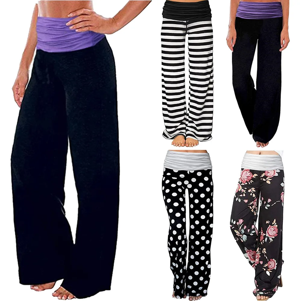 

Hot sale women loose sport casual pants solid color yoga sweatpants ladies wide leg pants