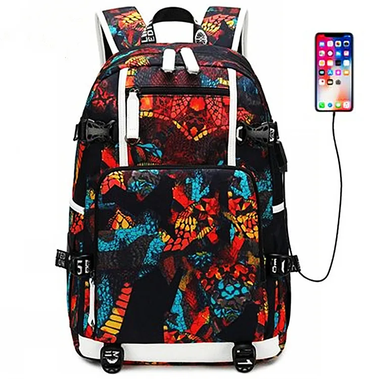 

2021 New Fashion Travel Students Boys Man Oxford Waterproof USB Charging Port School Bag Satchel Backpack for Teenager, Mixed color