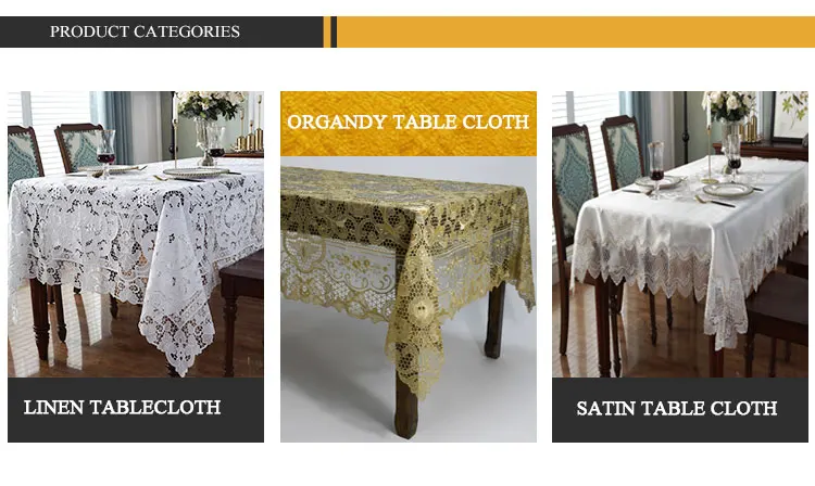 New design embroidery table cloth for home party and wedding