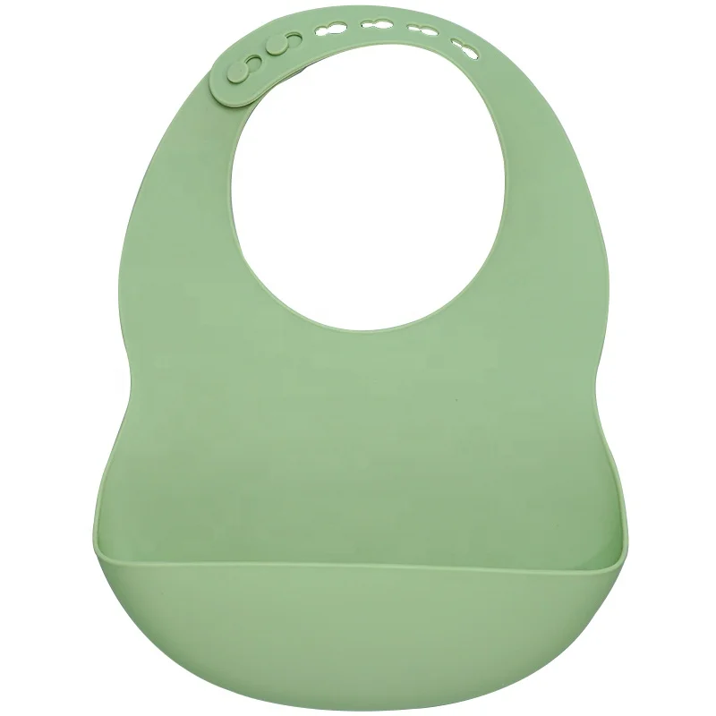 

Professional Adjustable Custom Printed Soft Children Silicone Bibs Food Feeding Waterproof Silicone Baby Bib With Food Catcher, Any pantone color available