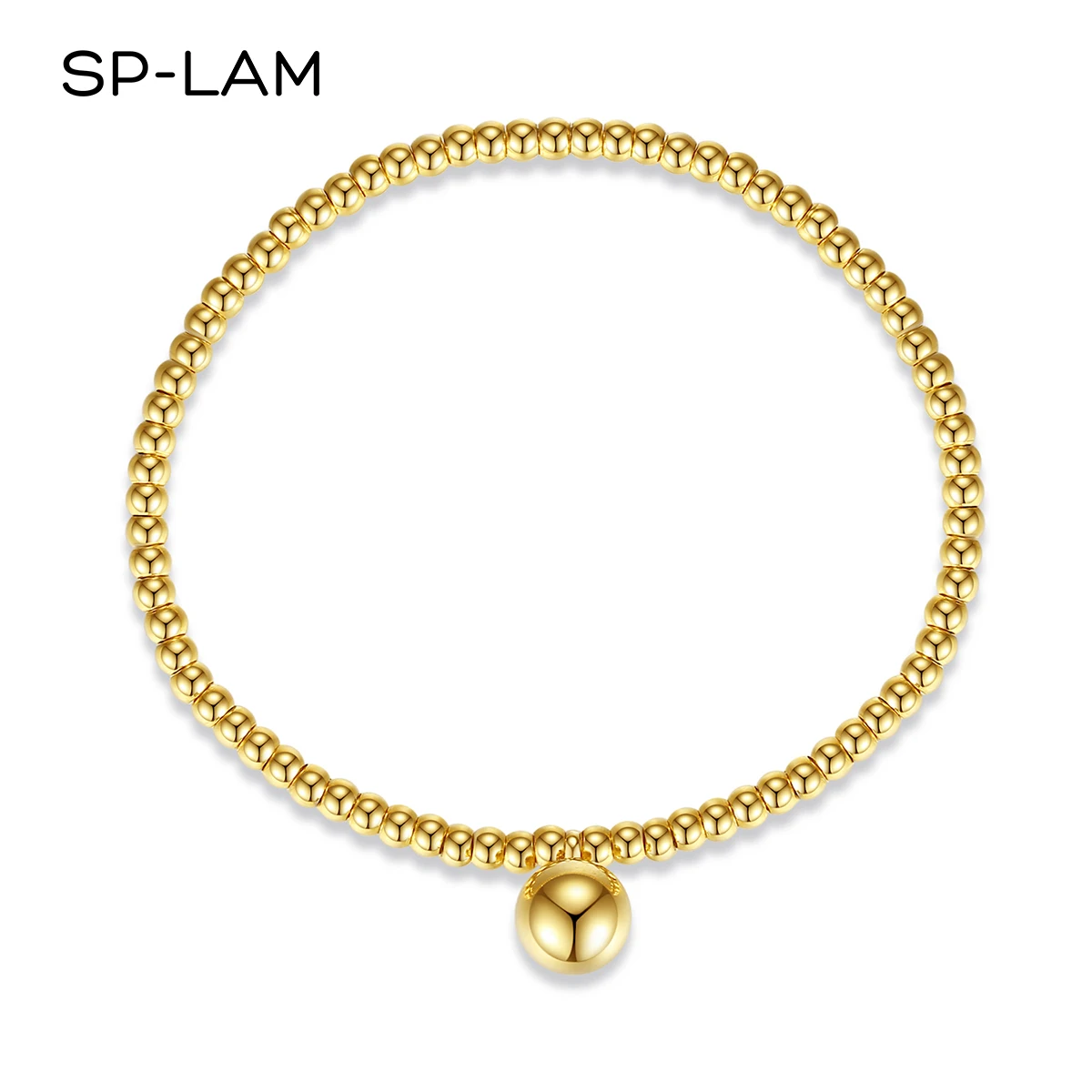 

SP-LAM Stainless Steel Round Bead Jewelry Adjustable Beaded Tennis Christmas Bracelet for Woman