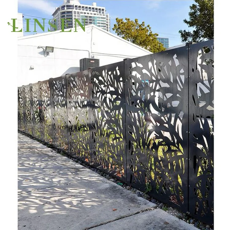 

Decoration metal Panels Garden Exterior corten steel /galvanized steel Fence Privacy Panels, Black;white;grey;rust