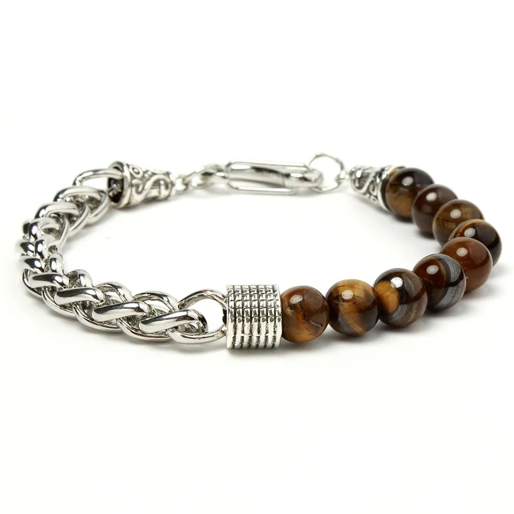 

New style Factory direct sale stone men's bracelet beaded chain bracelet of men