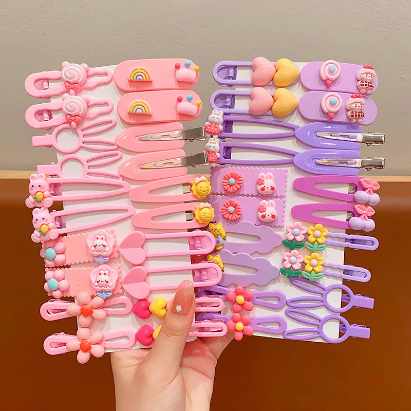 

20pcs Chinese mermaid pink hawaiian kids hair clips set