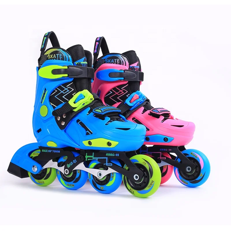 

Professional Adjustable Hard Boot Glitter 4 wheels Flashing Roller Inline patine skates Inline Skate For Kids