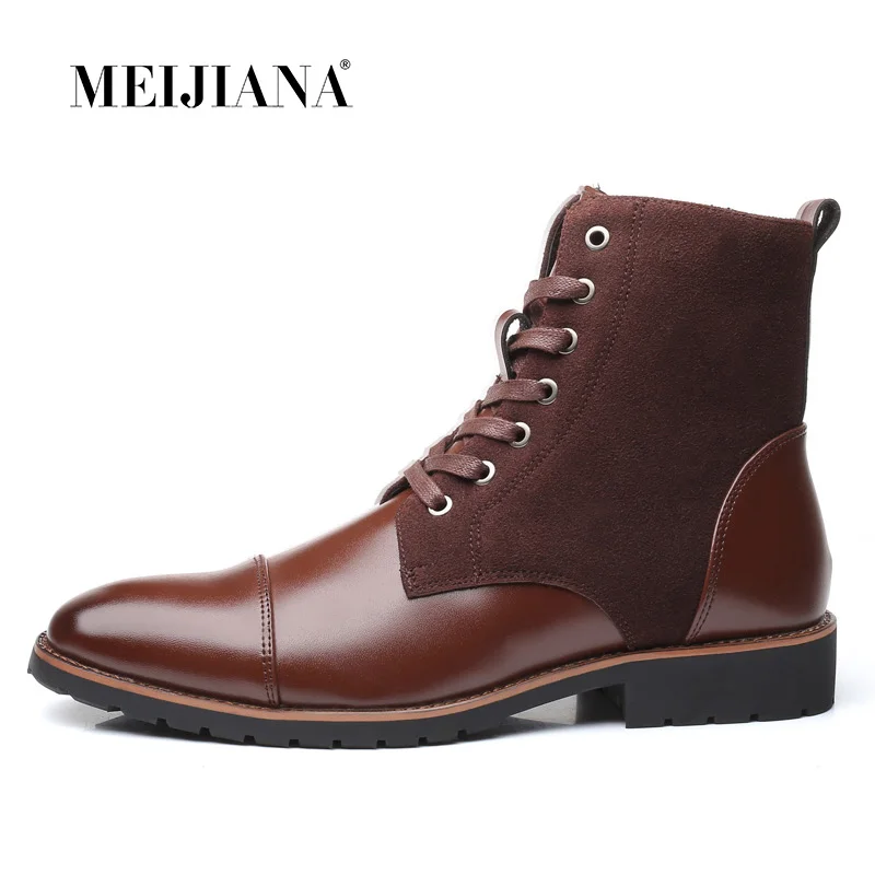 

Fashion Men Boots Men Casual Boots Shoes New Lace-up Leather Boots