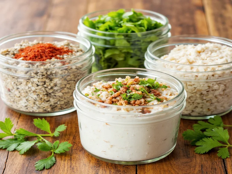 Homemade ranch mix ingredients in mason jars