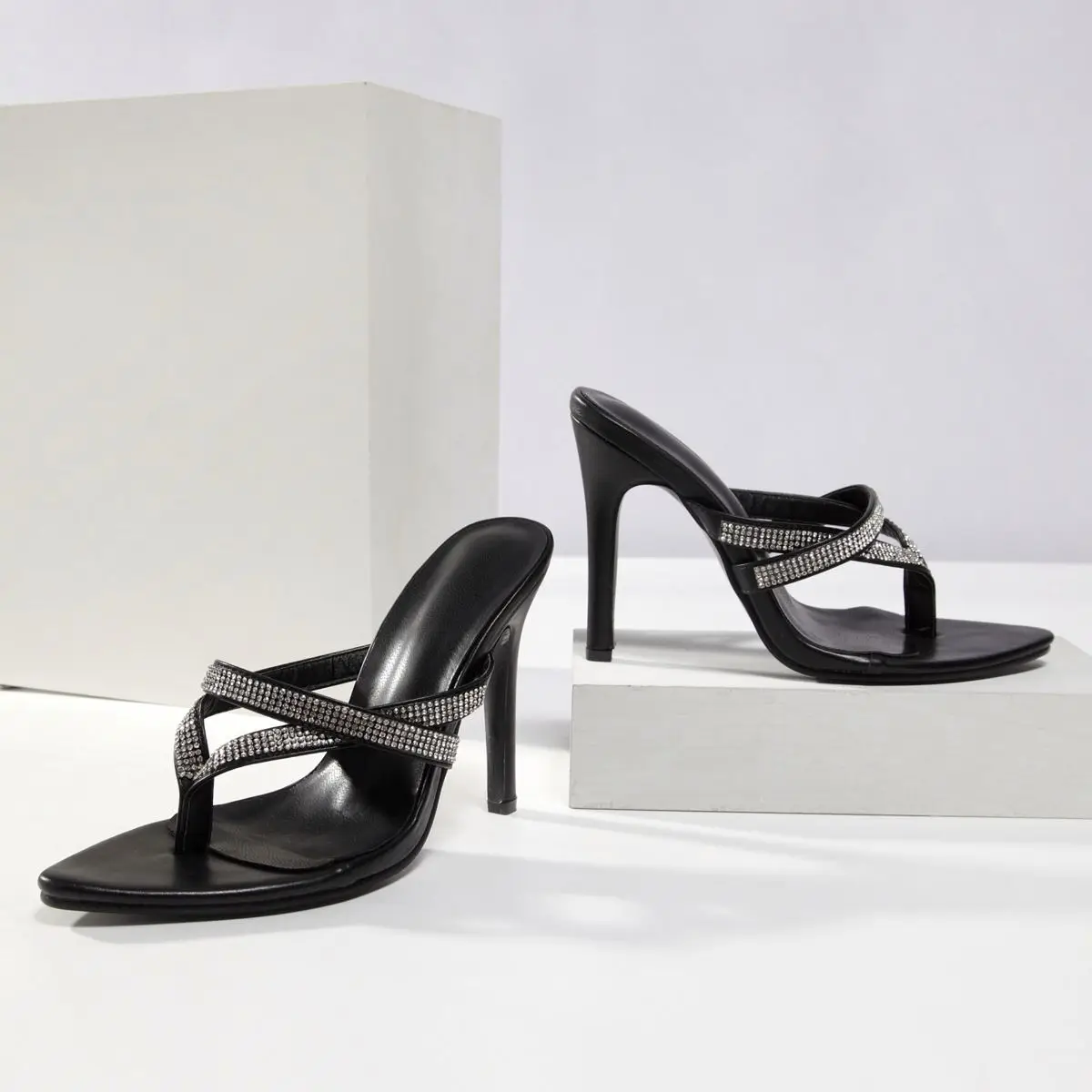 

SPL0093 New women summer sequin slippers fashion high heel sandals
