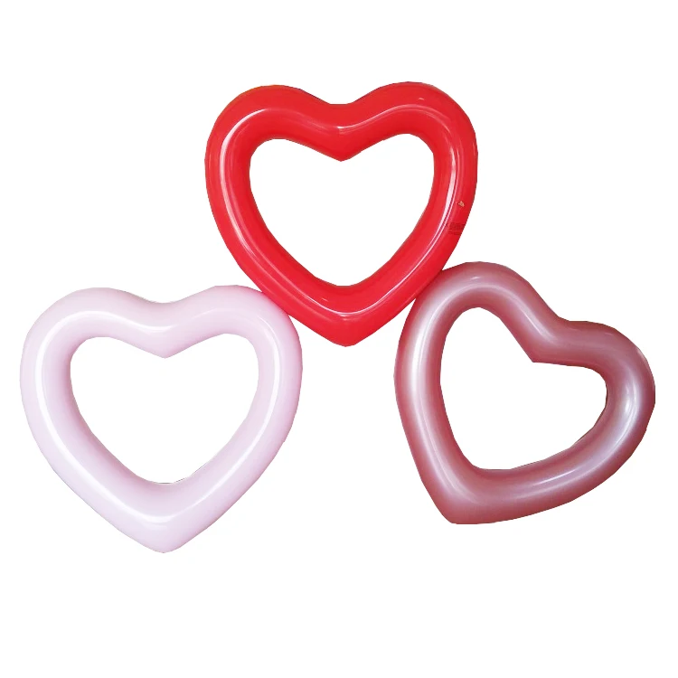 

Adults Heart Shaped Inflatable Float Swimming Aids Pool Swim Ring Floating Boat Summer Beach Lounger Toys, Pink/rose gold/red