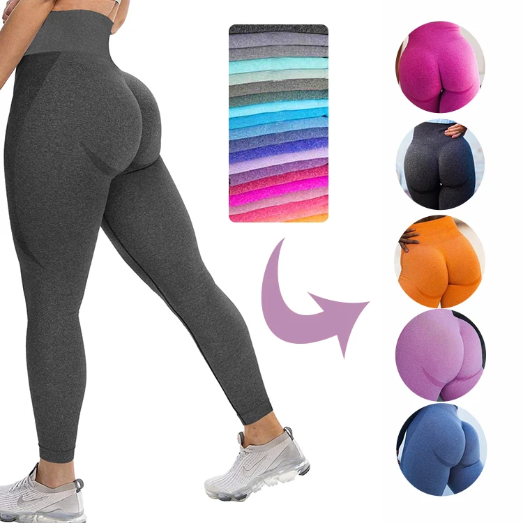 

wholesaleCustom high quality breathable nylon spandex squat yoga pants booty push up leggings seamless scrunch butt leggings