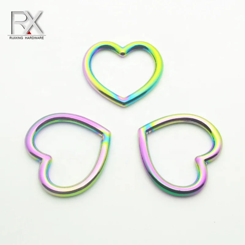 

Custom zinc alloy heart ring metal love shaped buckle heart-shape decoration buckle heart buckle for clothing garment bag