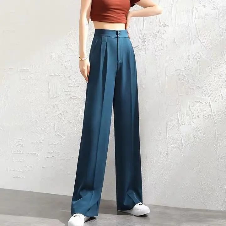 

2022 Woman Leggings High Waist Casual Full Length Loose Fit Pants, White, yellow, black, dark blue